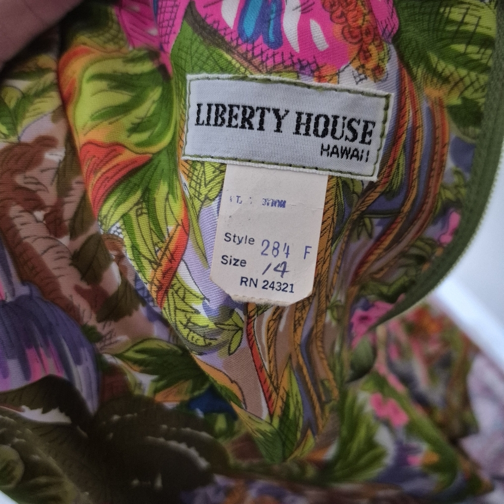 Vintage Liberty House Floral Tiki Dress Size 14 - Picture 2 of 16